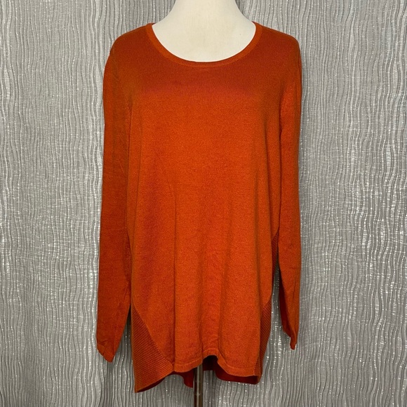 Chicos ribbed side panel silk blend sweater - Picture 1 of 8